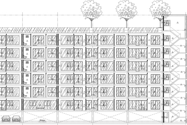 twin condo tender kamala architectural side elevation partial