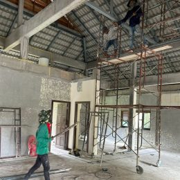 indoor scaffold demolished ceilings
